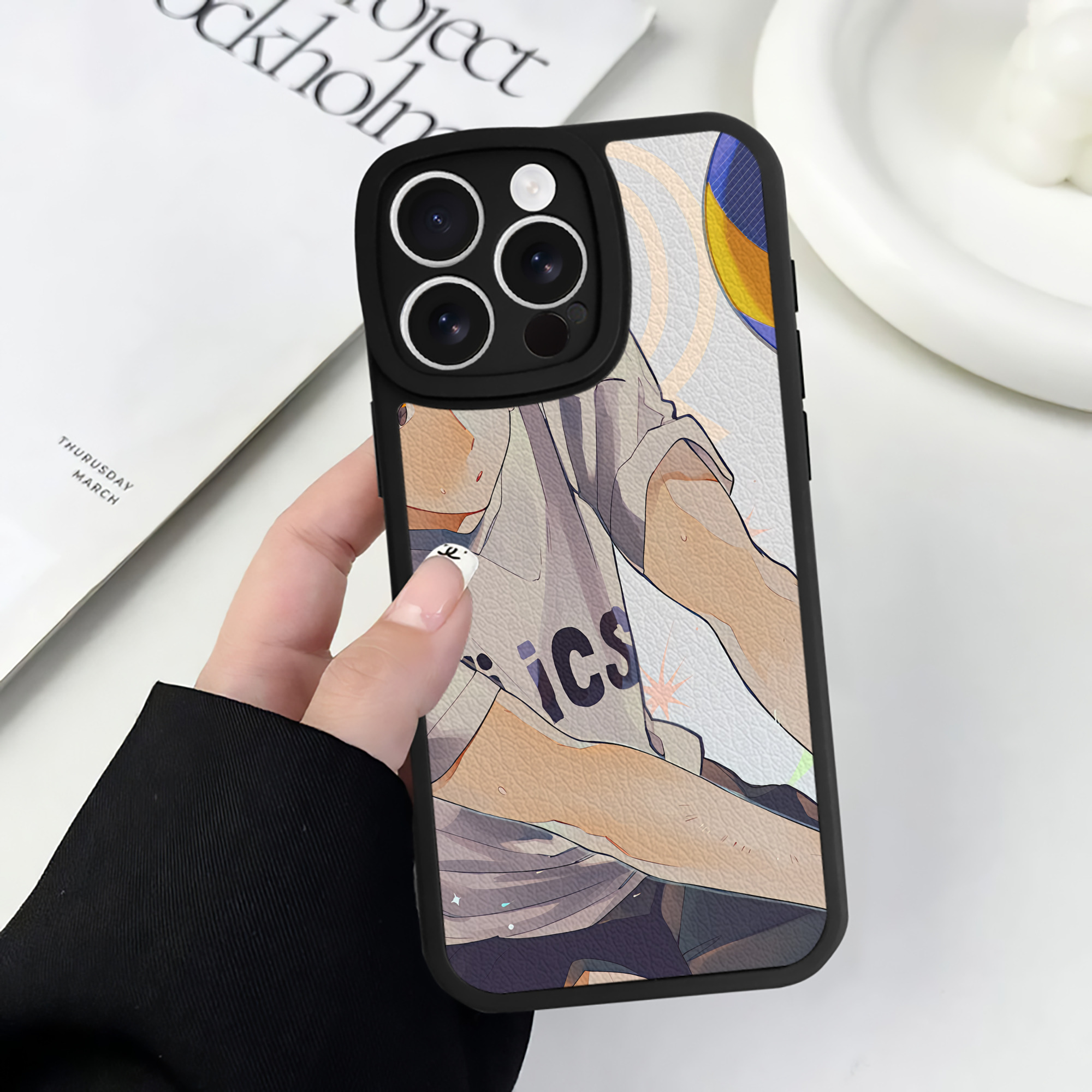 （画像用） ハイキュー!! Haikyu!! 【iPhone 16シリーズ対応】シリコンスマホケース（レザー調） 材質：シリコン